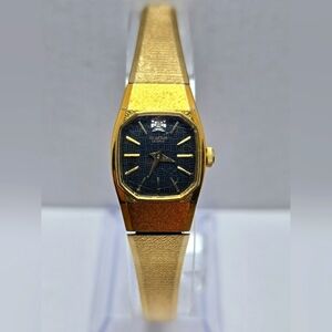 Womens Vintage Bulova Diamond Watch Gold Tone 92J81 Bracelet New Battery Dainty